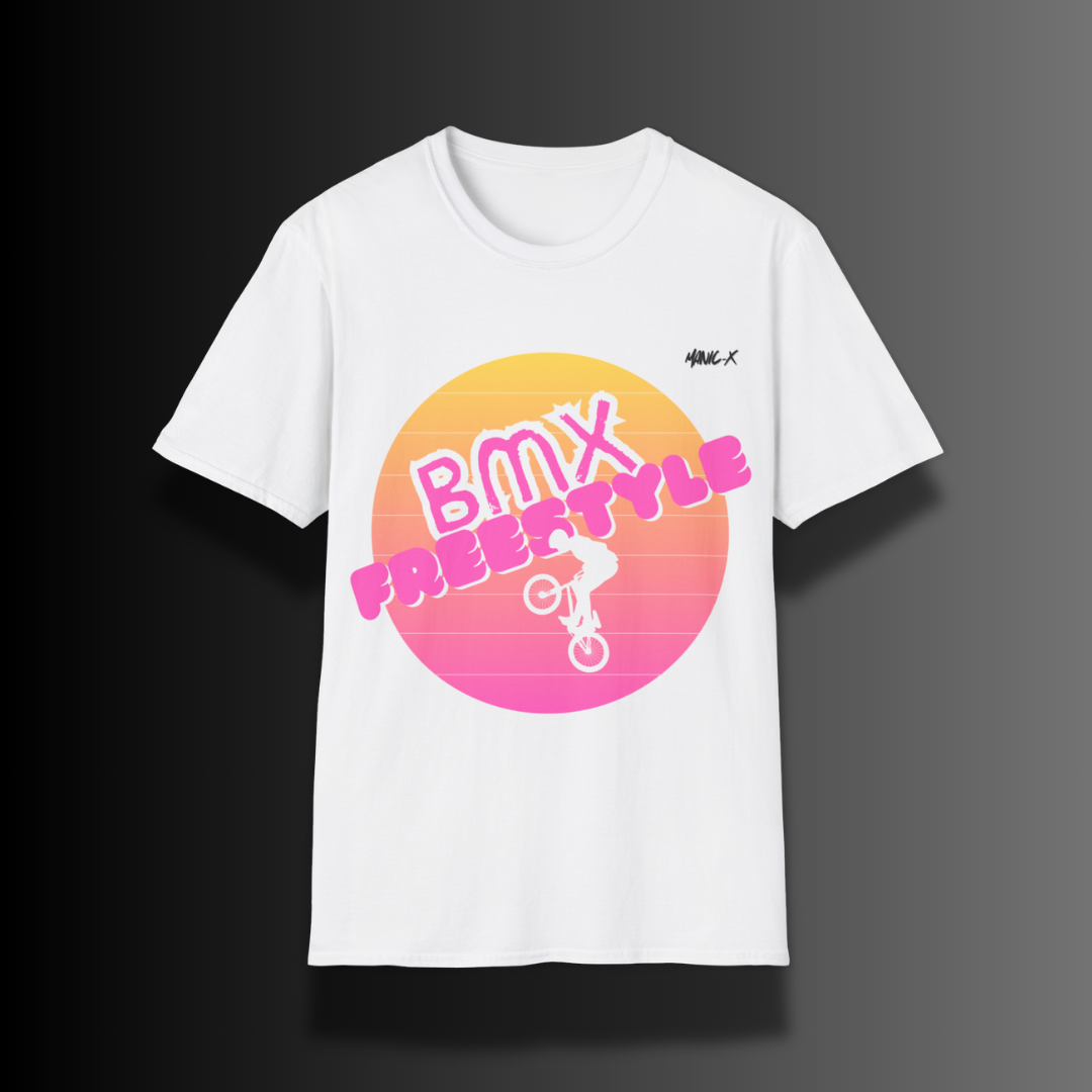 BMX Freestyle Graffiti T-Shirt Pink and White